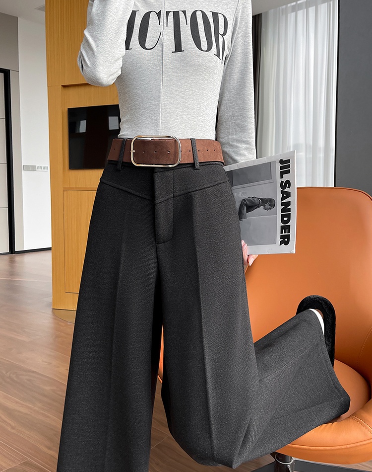 All-match wide leg pants woolen suit pants for women