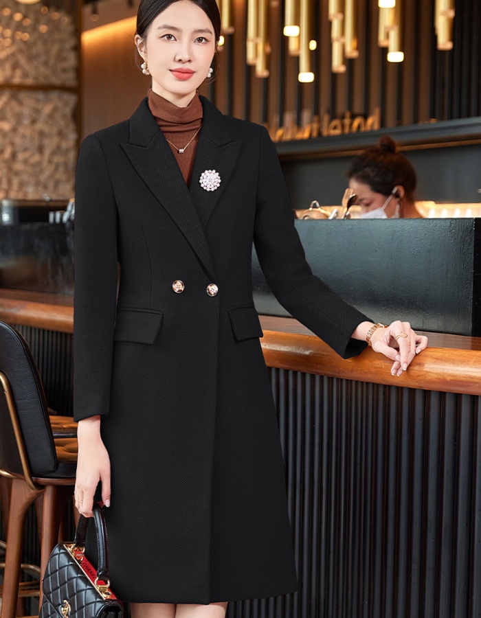 Temperament slim coat long windbreaker for women