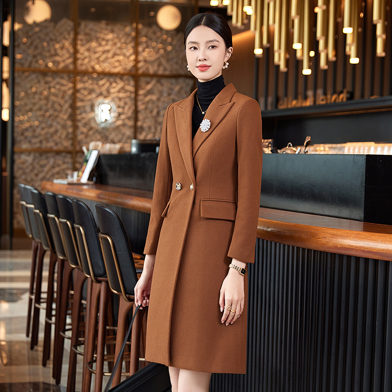 Temperament slim coat long windbreaker for women