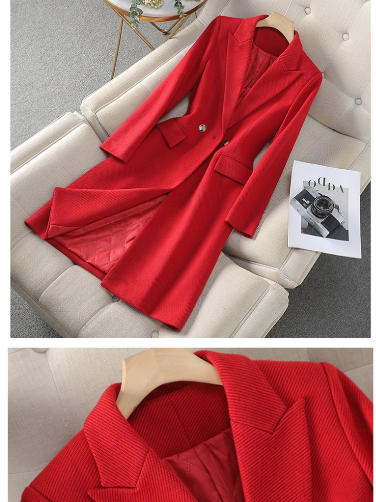 Temperament slim coat long windbreaker for women