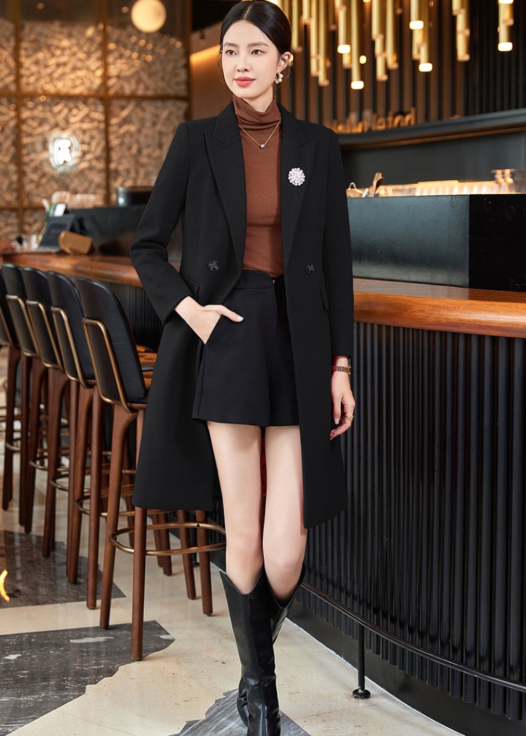 Temperament slim coat long windbreaker for women