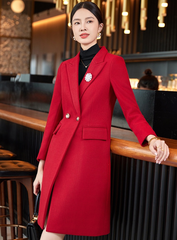 Temperament slim coat long windbreaker for women