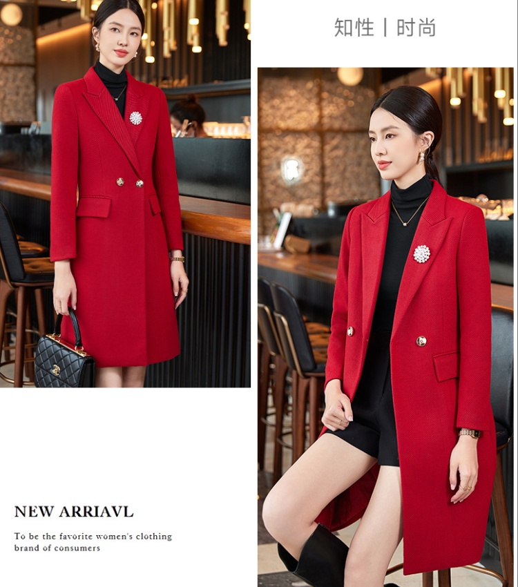 Temperament slim coat long windbreaker for women