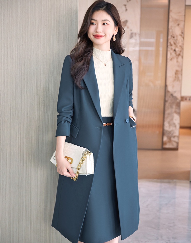 Long temperament windbreaker ladies coat for women