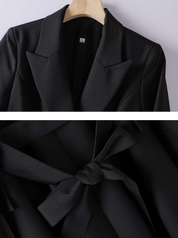 Long temperament windbreaker ladies coat for women