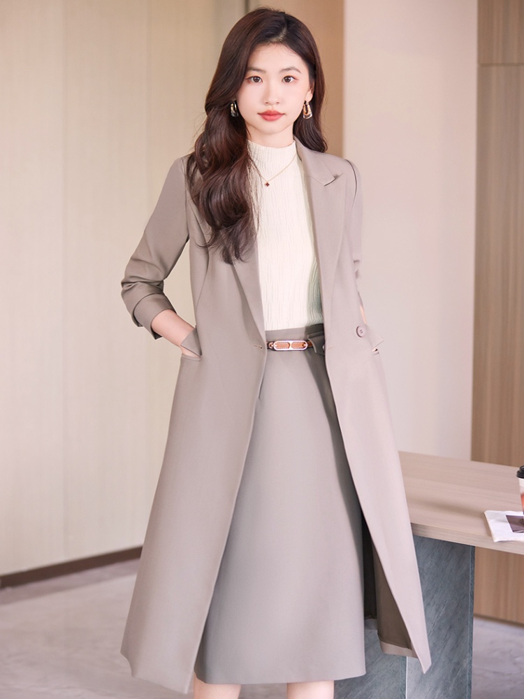 Korean style skirt windbreaker a set for women