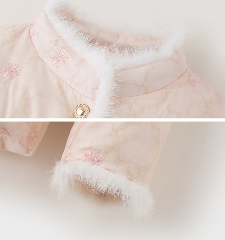 Pinched waist winter duck down embroidery down coat