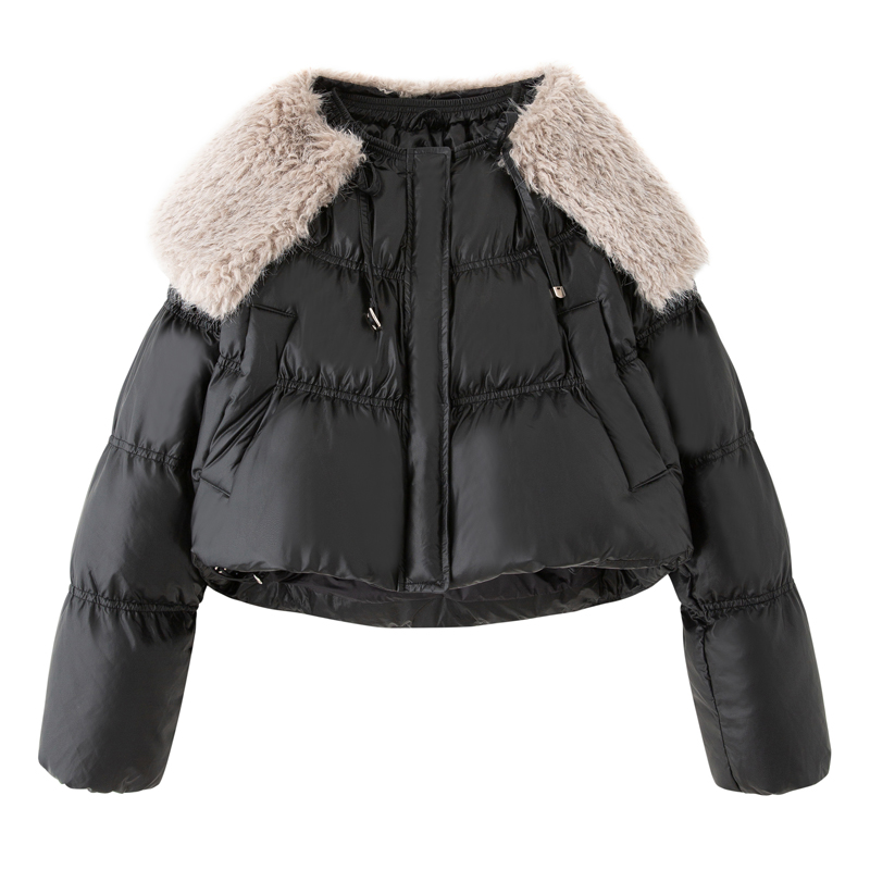 All-match duck down PU fur collar winter down coat