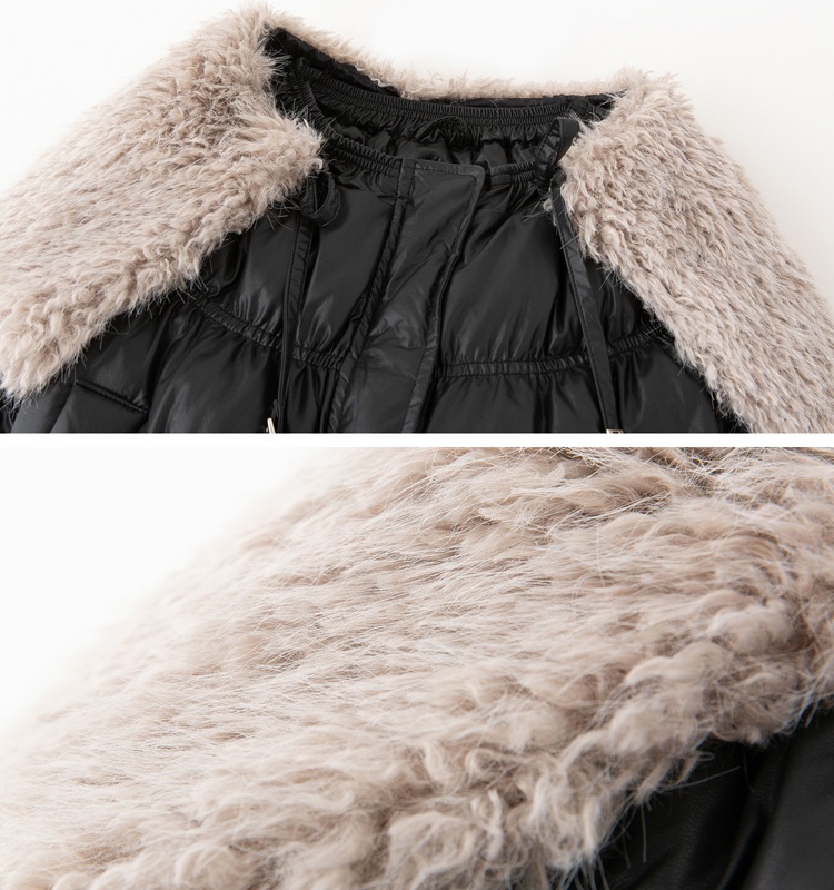 All-match duck down PU fur collar winter down coat