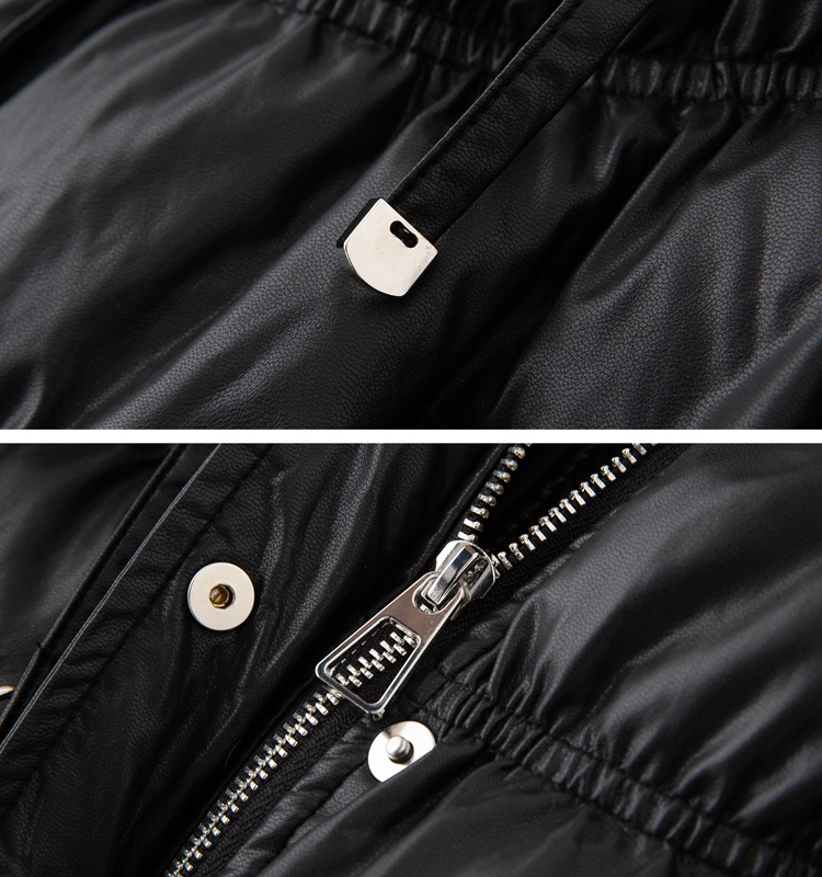 All-match duck down PU fur collar winter down coat