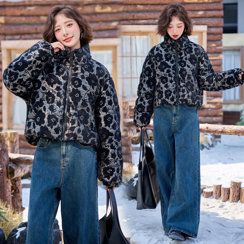 Cstand collar duck down short winter down coat