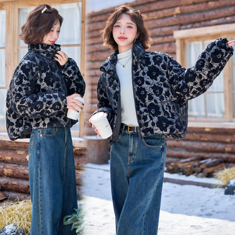 Cstand collar duck down short winter down coat