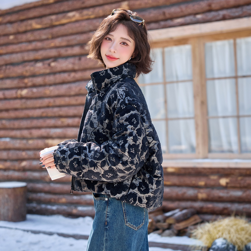 Cstand collar duck down short winter down coat