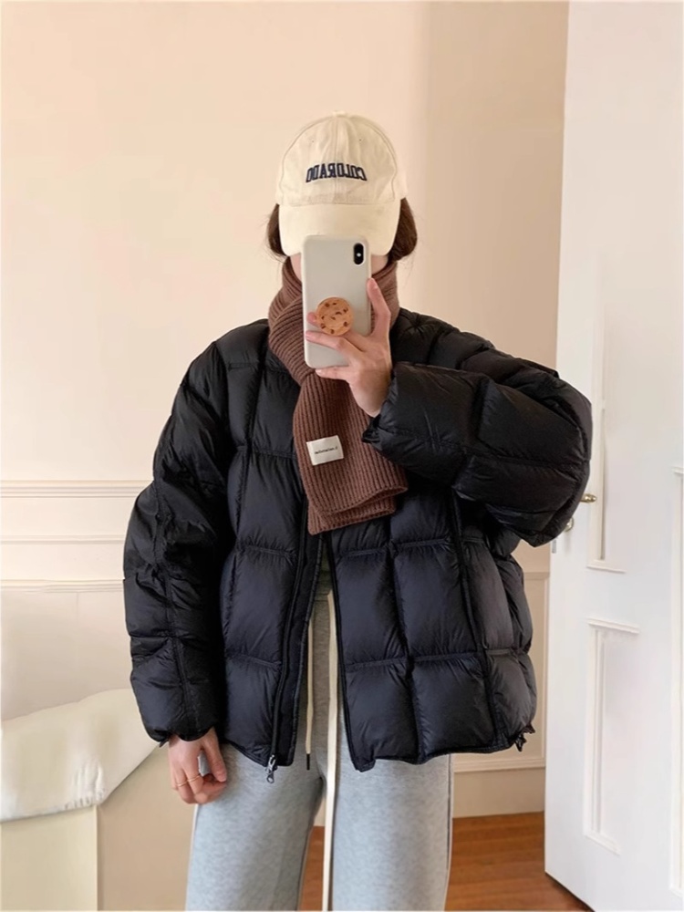 Thick winter down coat round neck bread clothing for women