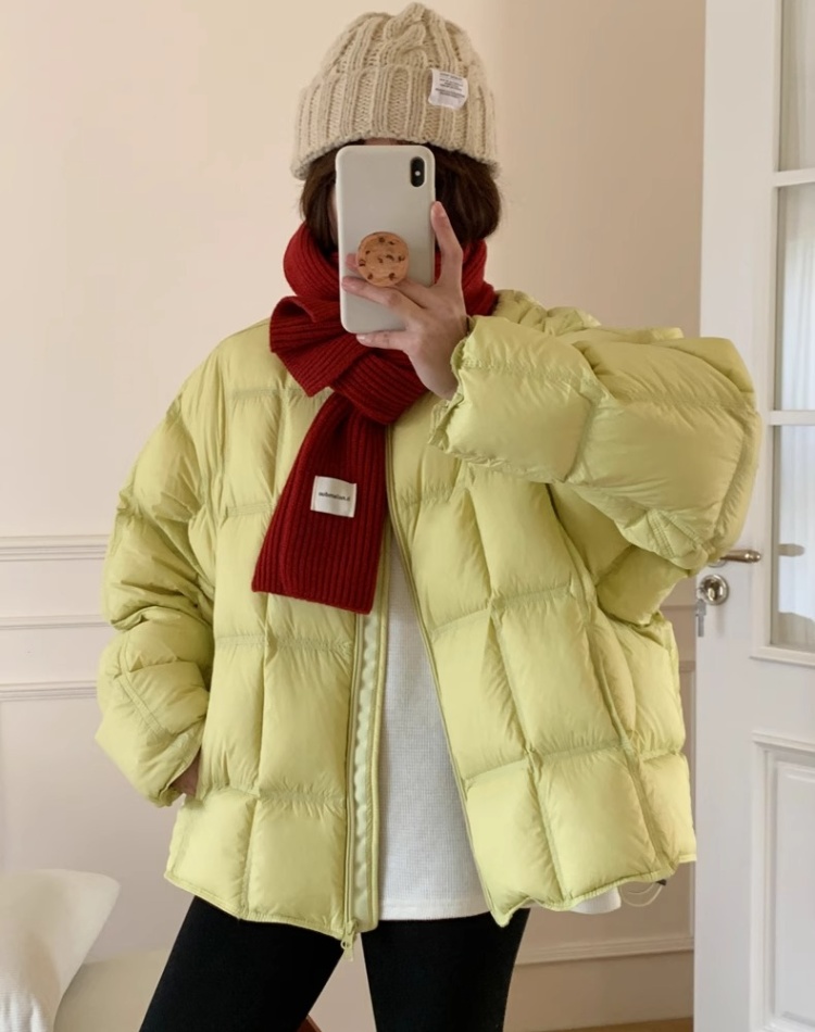 Thick winter down coat round neck bread clothing for women