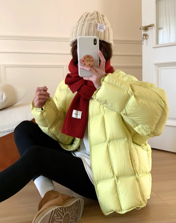 Thick winter down coat round neck bread clothing for women