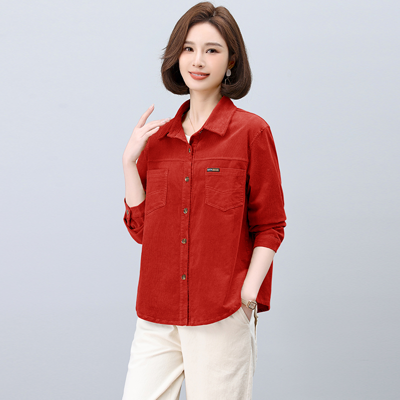Large yard Casual shirt corduroy coat for women