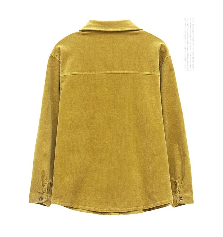 Large yard Casual shirt corduroy coat for women