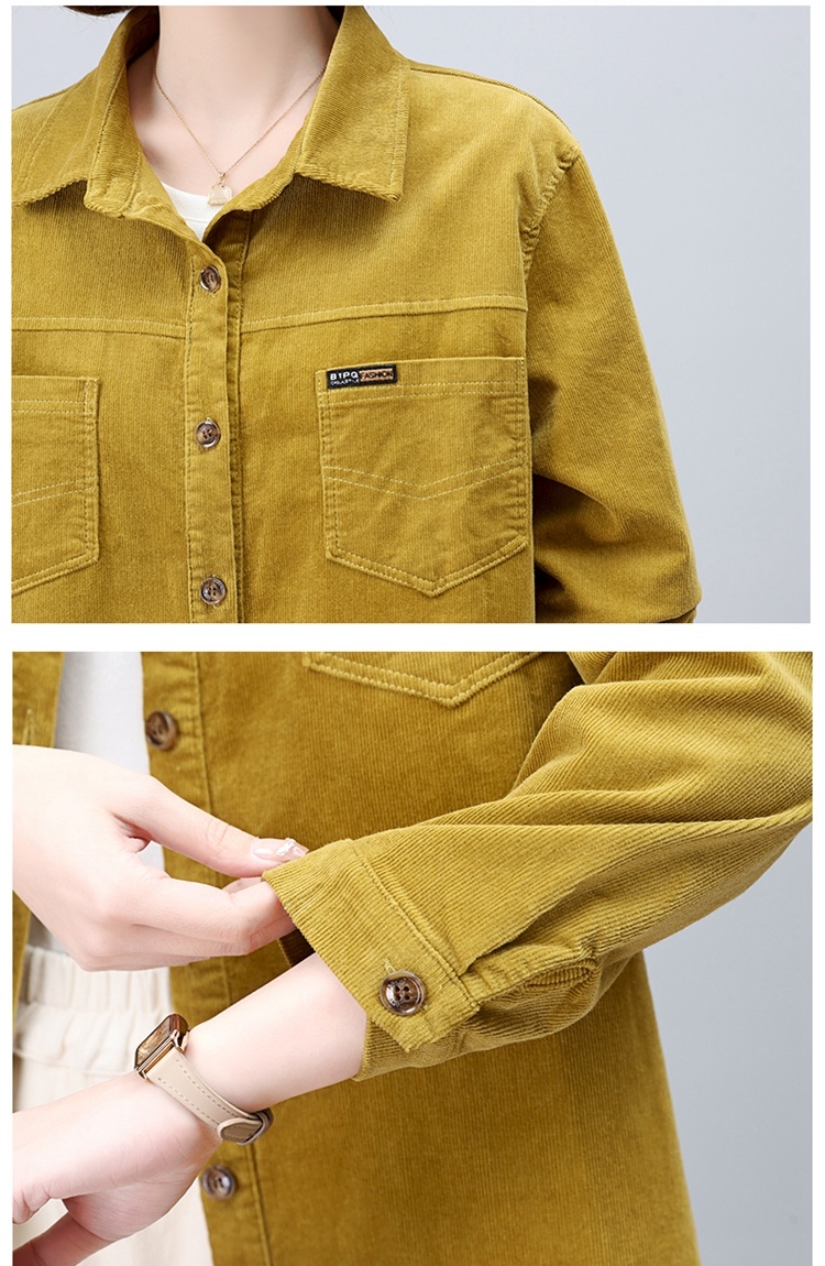 Large yard Casual shirt corduroy coat for women
