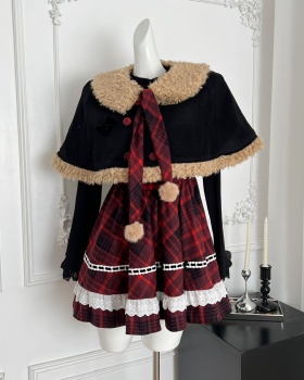 Christmas splice shawl red maiden dress a set