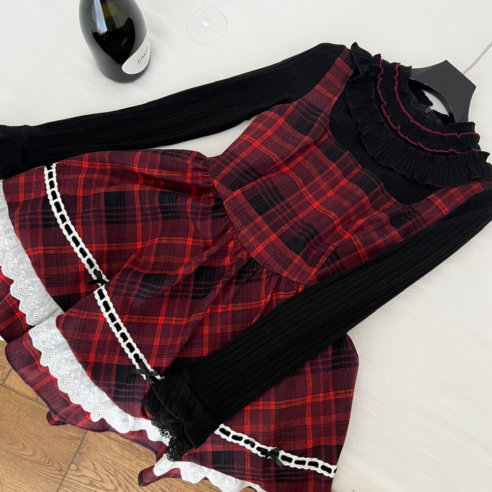 Christmas splice shawl red maiden dress a set