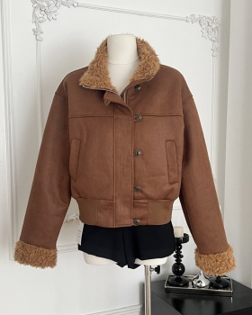 London style suede retro coat bronzing elmo jacket