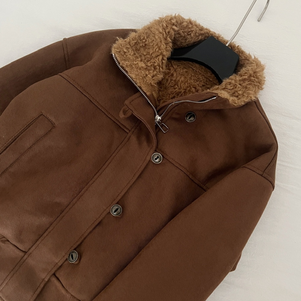 London style suede retro coat bronzing elmo jacket