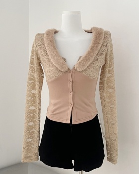 Knitted splice lace tops