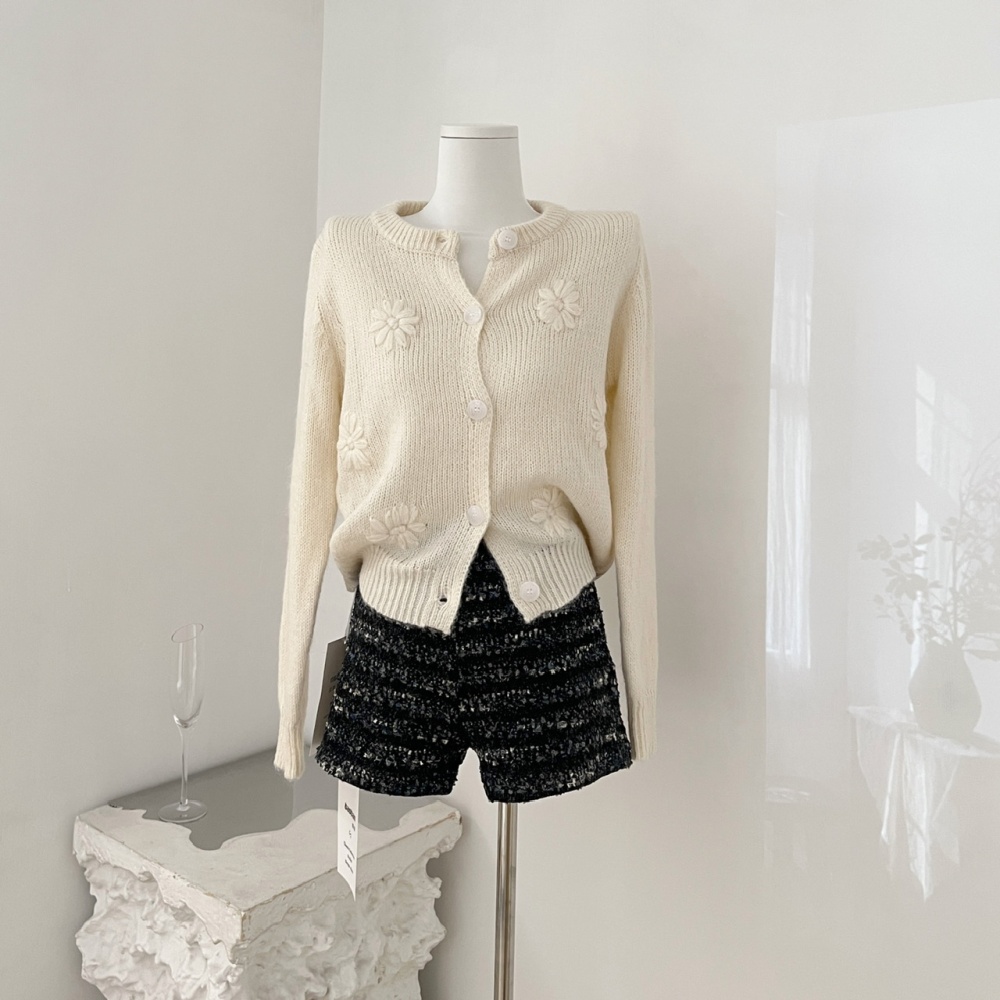Stereoscopic sweater cardigan a set for women