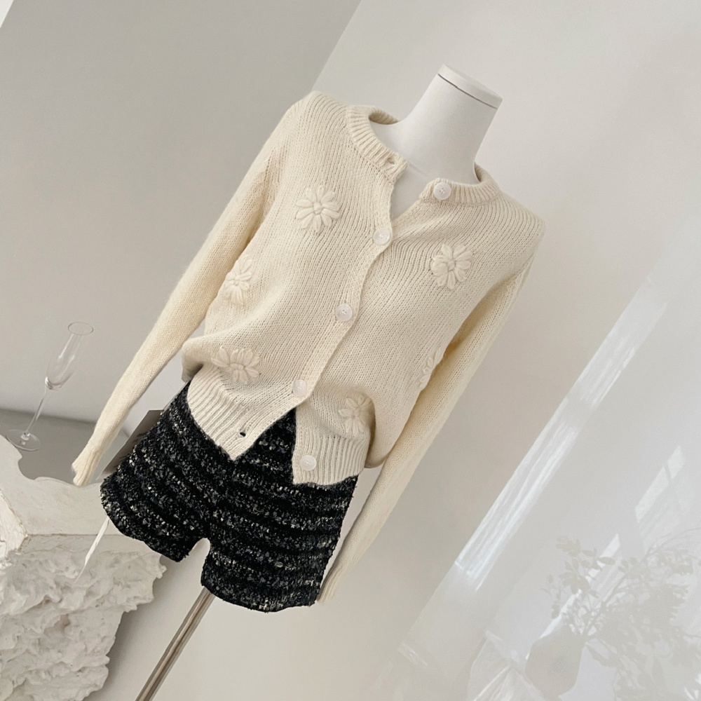 Stereoscopic sweater cardigan a set for women