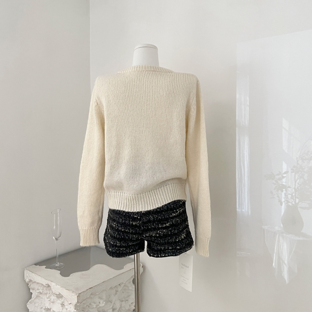 Stereoscopic sweater cardigan a set for women