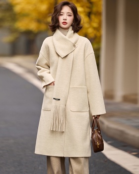 Long red scarves cashmere overcoat