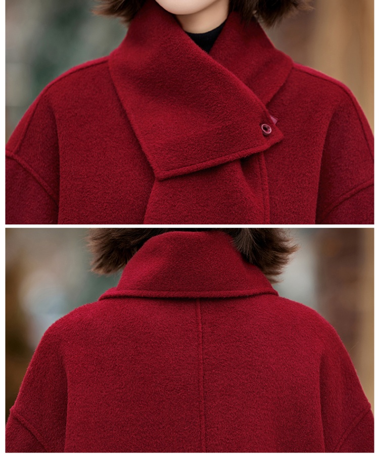 Long red scarves cashmere overcoat