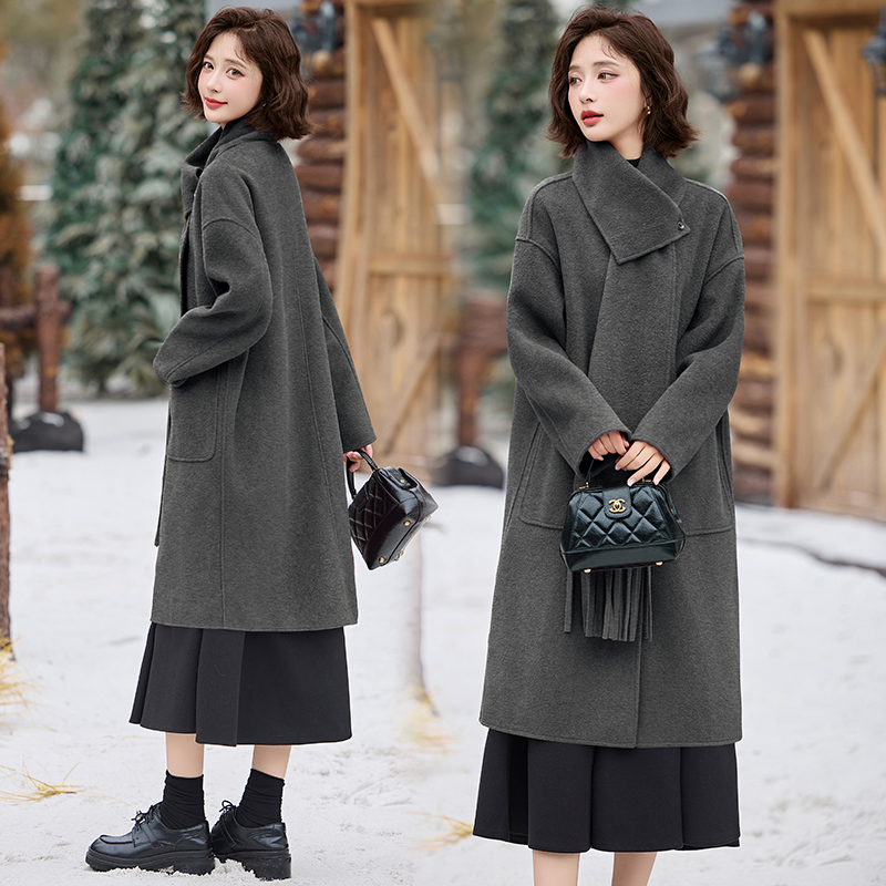 Long red scarves cashmere overcoat