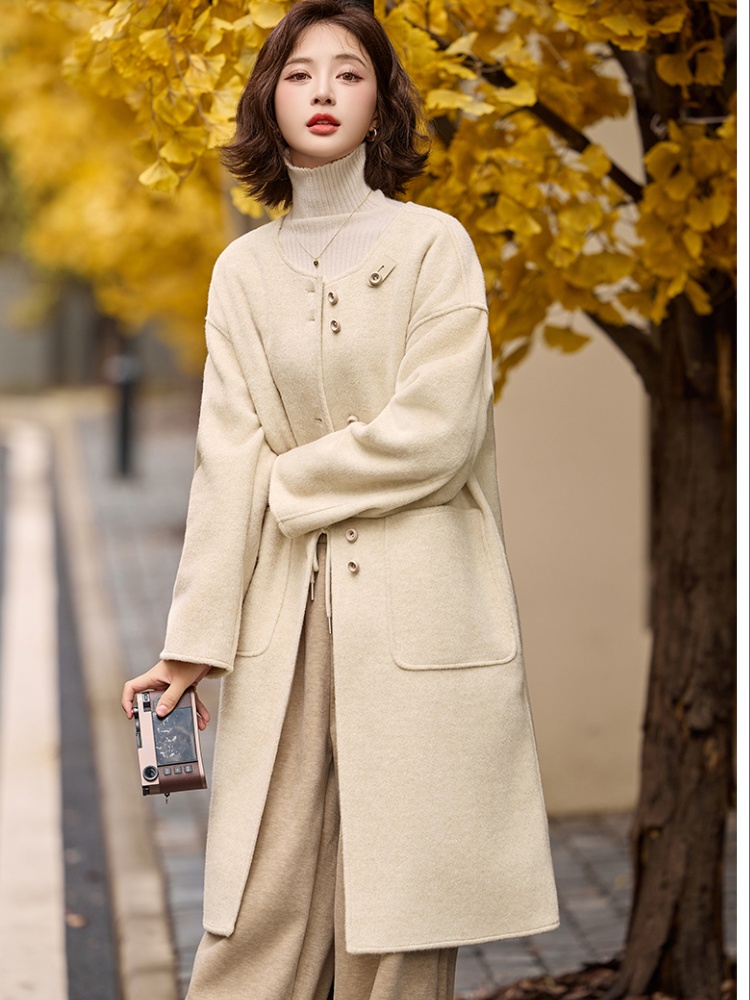 Long red scarves cashmere overcoat