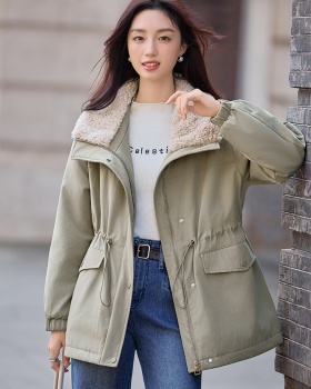 Korean style large lapel cotton coat thick coat