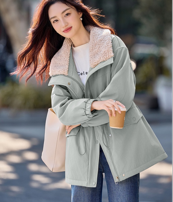 Korean style large lapel cotton coat thick coat