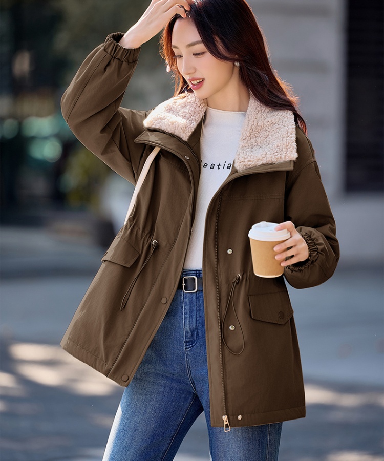 Korean style large lapel cotton coat thick coat