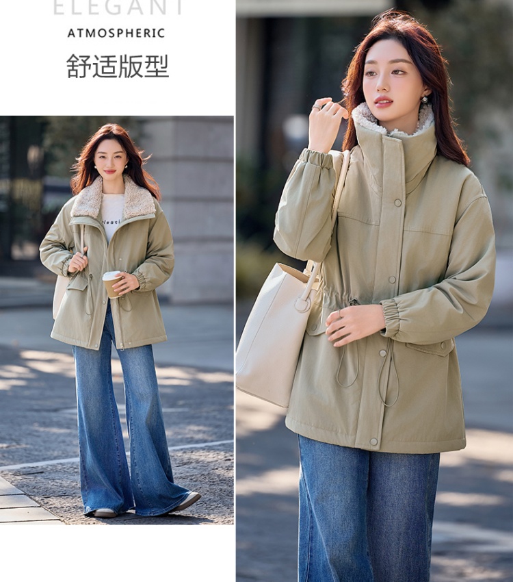 Korean style large lapel cotton coat thick coat