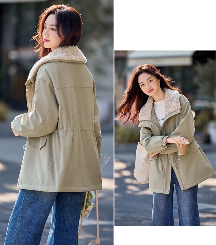Korean style large lapel cotton coat thick coat