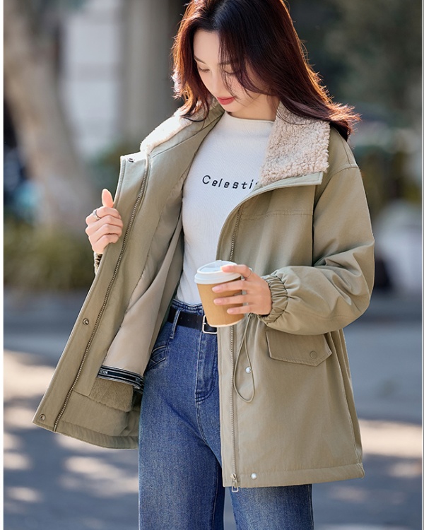 Korean style large lapel cotton coat thick coat