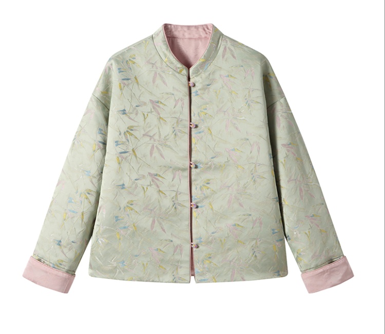 Short jacquard cotton coat temperament coat