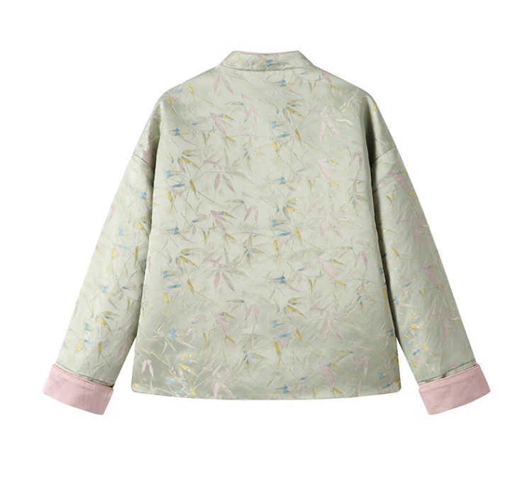 Short jacquard cotton coat temperament coat