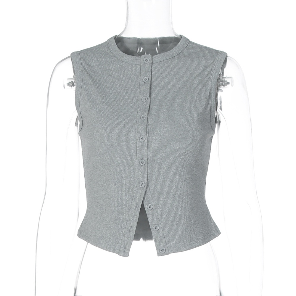 Fashion European style cardigan buckle knitted vest