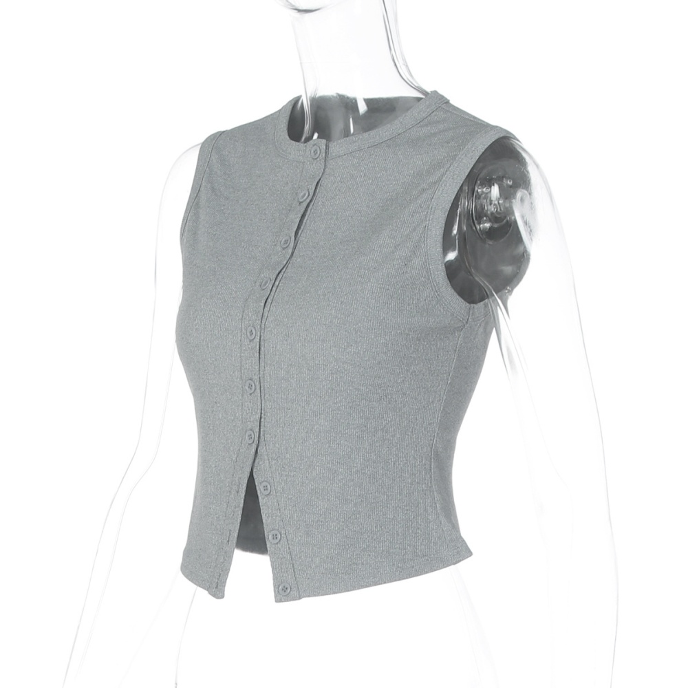 Fashion European style cardigan buckle knitted vest