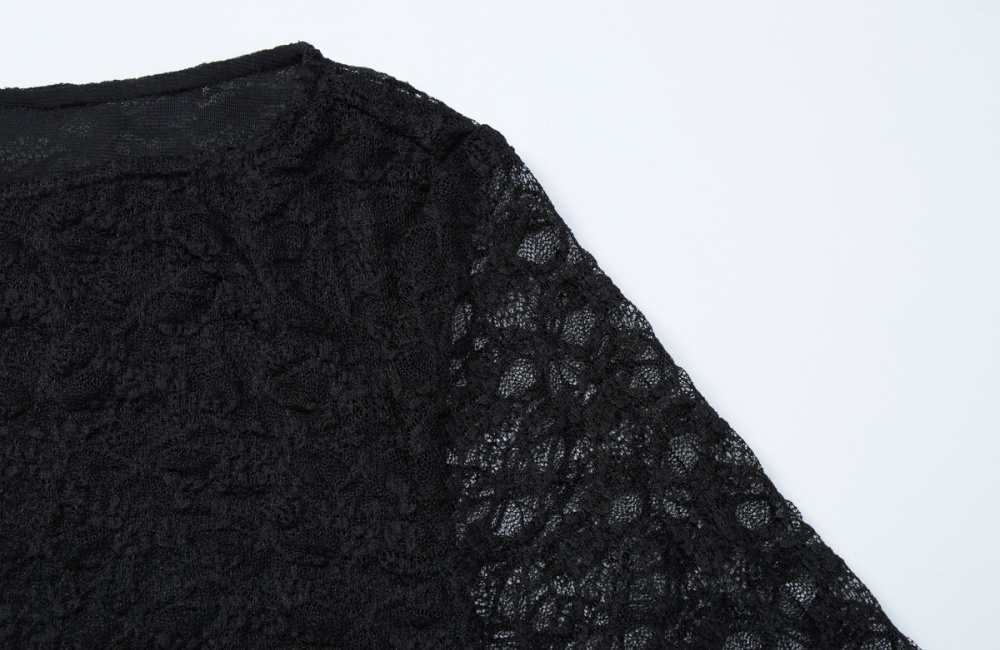 Sexy lace slim tops long sleeve European style T-shirt