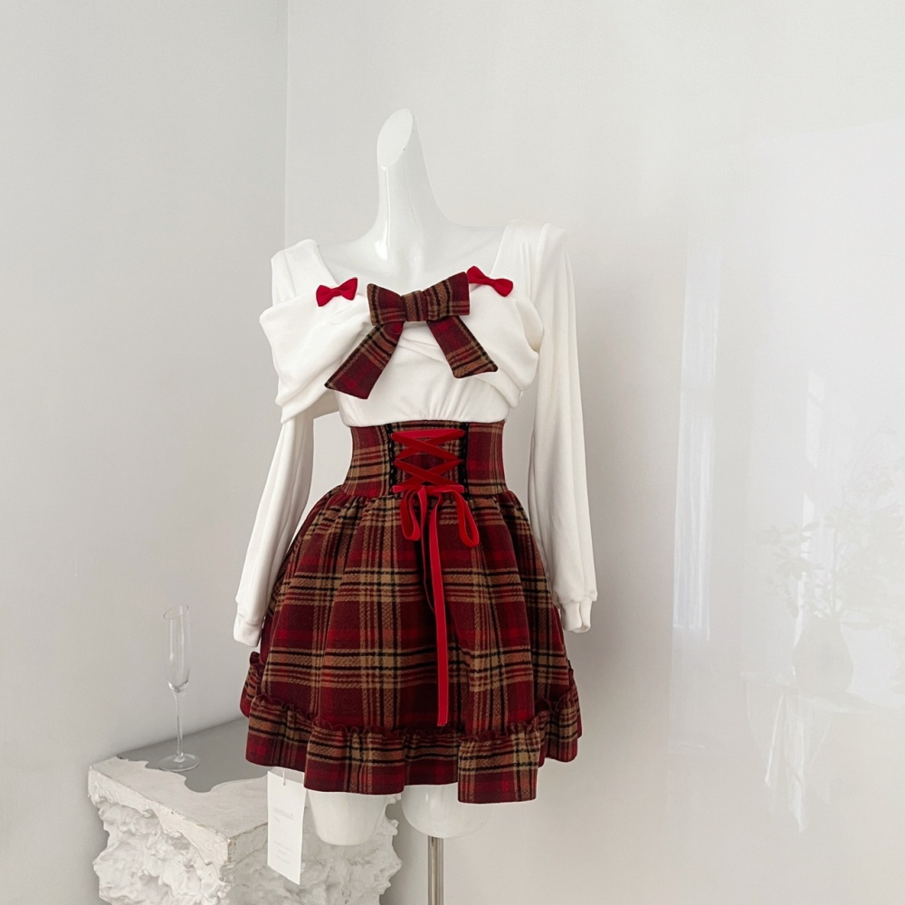 Sweet christmas lovely flat shoulder dress