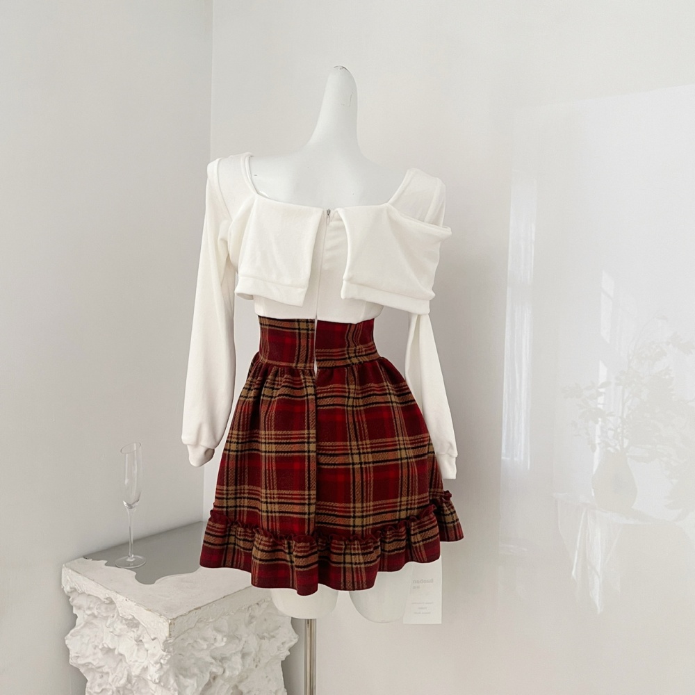 Sweet christmas lovely flat shoulder dress