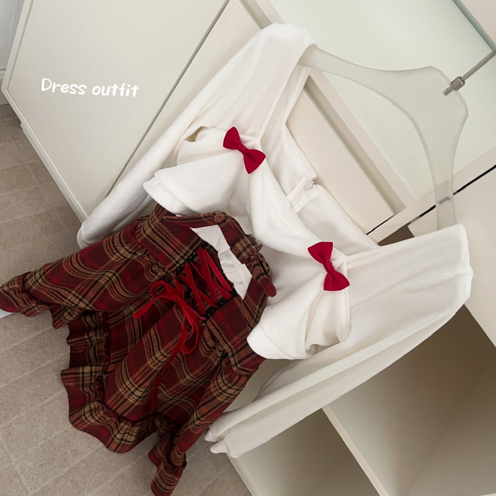 Sweet christmas lovely flat shoulder dress