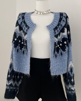 Winter wears outside slim coat lazy short knitted sweater